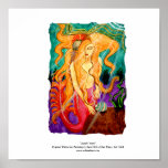 "Poster de la sirena de Sanibel" - 15" x 15"