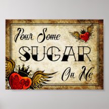 Poster de la tabla del postre del tatuaje del cora