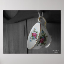 Poster de la taza de té del vintage