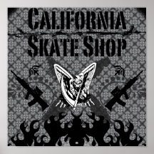 Poster de la tienda del patín de California