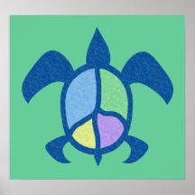 Poster de la tortuga de mar de la paz