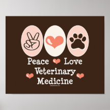 Poster de la veterinaría del amor de la paz