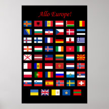 Poster de las banderas de países europeos