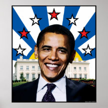 Poster de las estrellas y de las rayas de Barack O
