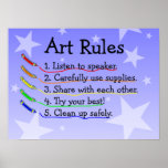 Poster de las reglas de clase de arte