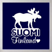 Poster de los alces de Finlandia