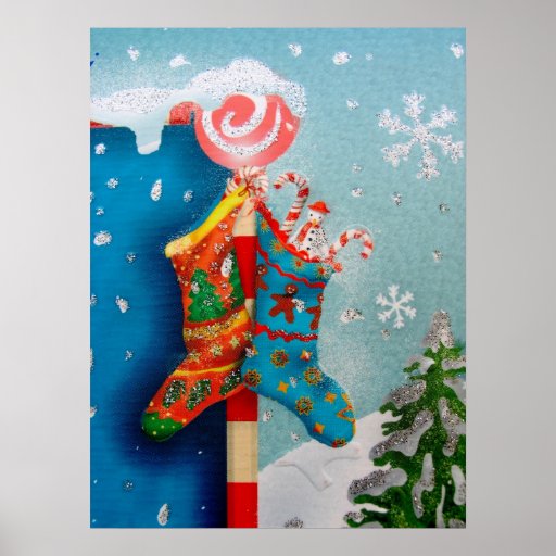 Poster de los calcetines del navidad