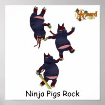 Poster de los cerdos de Wizard101 Ninja
