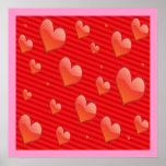 "Poster de los corazones del amor"
