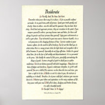 Poster de los DESIDERÁTUMS por Ehrmann máximo - Ro