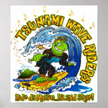 Poster de los jinetes de la onda del tsunami