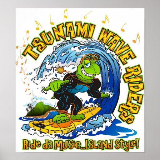 Poster de los jinetes de la onda del tsunami