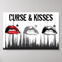 Poster de los labios de la maldición y de los beso
