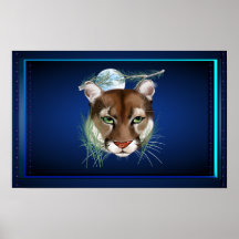 Poster de medianoche del león de montaña