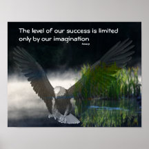 Poster de motivación de la cita del éxito de Eagle