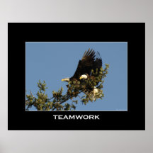 Poster de motivación de la foto del TRABAJO EN EQU