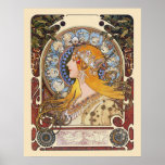 Poster de Nouveau del arte de Mucha - zodiaco - pe