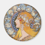 Poster de Nouveau del arte de Mucha - zodiaco - pe Iman De Nevera