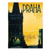 Poster de Praga del vintage (Praga) Postales