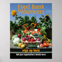 Poster de reclutamiento del banco de alimentos