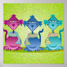 Poster de tres gatos