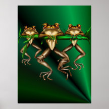Poster de tres ranas