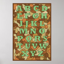Poster del alfabeto del camuflaje