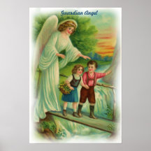 Poster del ángel de guarda del vintage
