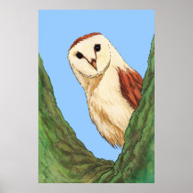 poster del animal del búho de la nieve