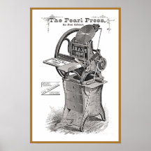 Poster del anuncio de la prensa de copiar de la pe