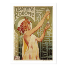 Poster del anuncio del ajenjo de Robette Postales