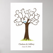 Poster del árbol de la huella dactilar (Heartastic