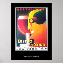 Poster del art déco de Restaurant Bistro Du Nord N