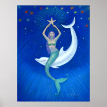 Poster del arte de la fantasía de la sirena de la 