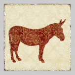 Poster del arte de la silueta del burro del damasc posters