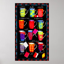 Poster del arte de la taza del argot del café