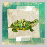 Poster del arte de la tortuga del jade posters