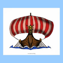 Poster del arte del dibujo de la nave de Viking posters