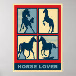 Poster del arte pop del amante del caballo