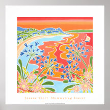 Poster del arte: Puesta del sol brillante, Tresco,