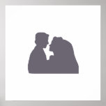 POSTER del AUTÓGRAFO de la silueta de la novia y d