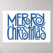 Poster del azul de las Felices Navidad