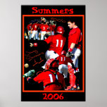 Poster del béisbol del estudiante de primer año de