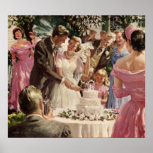Poster del boda del vintage