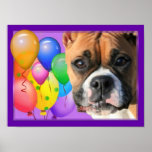 Poster del boxeador del feliz cumpleaños