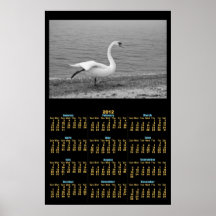 Poster del calendario del cisne 2012 del baile