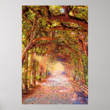 poster del callejón de la arcada del árbol