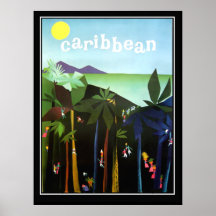 Poster del Caribe del vintage de la promoción