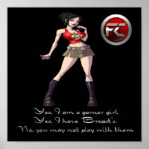 Poster del chica del videojugador