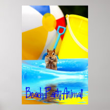 Poster del Chipmunk del juerguista de la playa